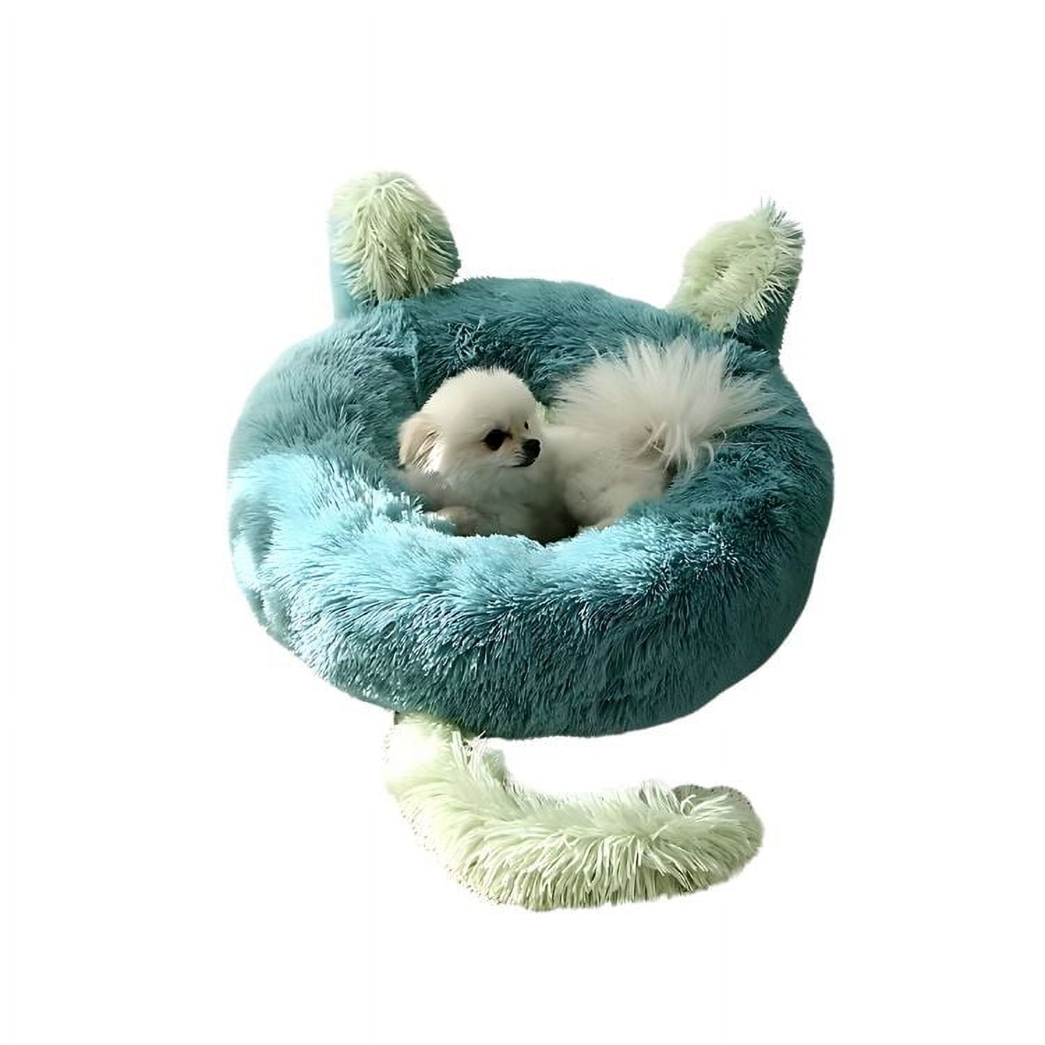 Crusec - Cama Redonda Tipo Orejas Perros Y Gatos 50cm Antideslazante - Verde