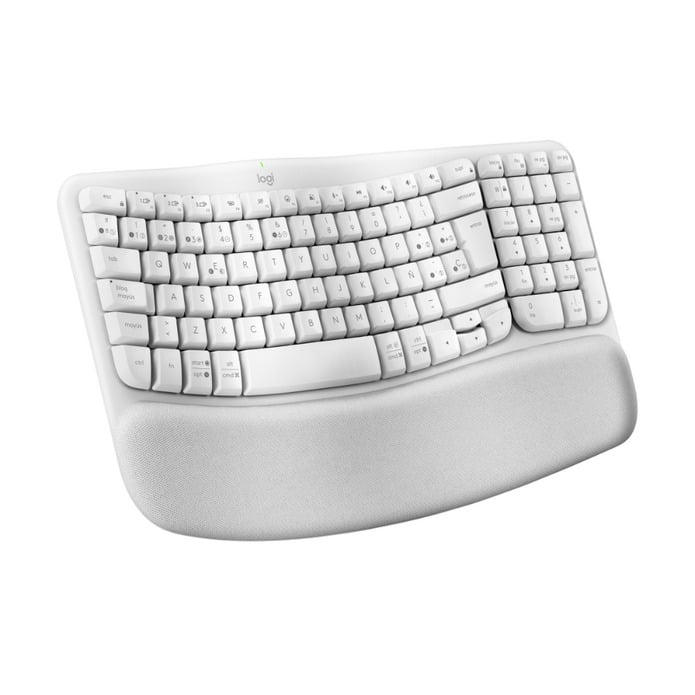 Teclado Inalámbrico Ergonómico Logitech Wave Keys Blanco