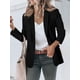 thumbnail image 2 of Blazer Cicy Bell para mujer, casual, con frente abierto, manga larga, color negro, 2 of 6