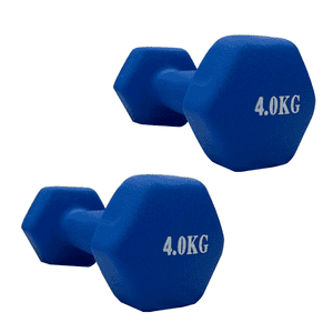 Linea Sport - Par De Mancuernas Hexagonales De Neopreno 4Kg C/U Total 8Kg