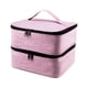 thumbnail image 5 of Bolsa de almacenamiento de esmalte de uñas de doble capa, grande, con 30 compartimentos, portátil, de nailon, con bolsillos, para esmalte de uñas, rosa 3, 5 of 5