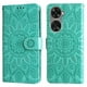 thumbnail image 1 of Funda tipo cartera FOXDOCK para Huawei Nova 11 SE , diseño girasol en relieve, cuero PU, cierre magnético, soporte y tarjetero, 1 of 5