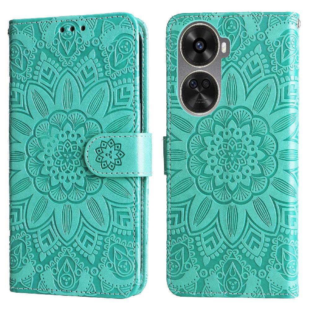 Funda Tipo Cartera Foxdock Para Huawei Nova 11 Se , Diseño Girasol En Relieve, Cuero Pu, Cierre Magnético, Soporte Y Tarjetero