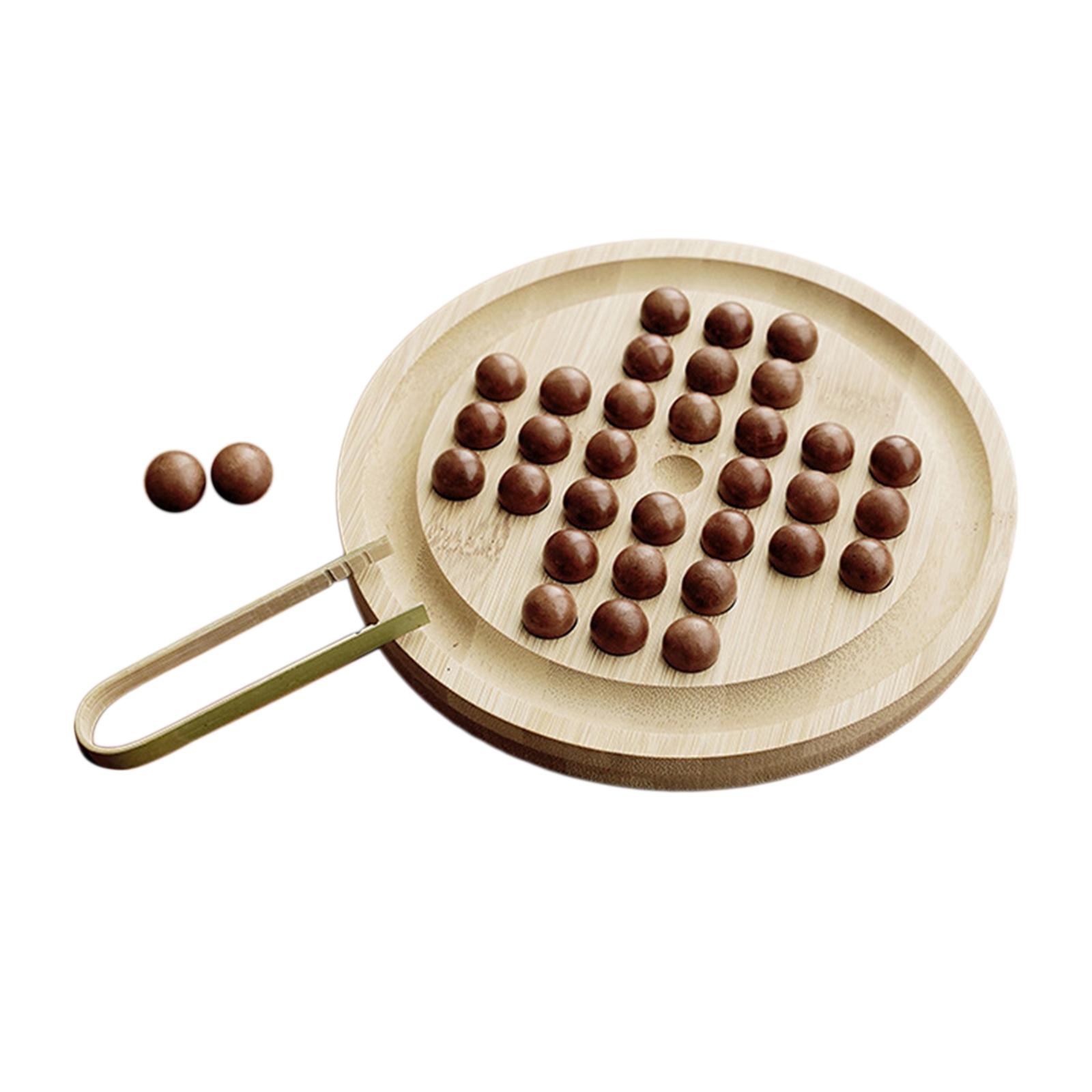 Magideal - Juego De Mesa Peg Solitaire, Juego De Mesa De Ajedrez Para Chico Con 32 Clavijas, Juego Educativo Familiar, Juego De Mesa Solo, Juego De Solitario, 1 Madera Grande