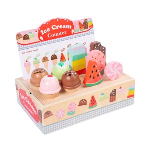 Magideal - Juego De Mesa De Helado De Madera, Juguetes De Simulación Para Edades De 3, 4, 5 Y 6 Años, Fiesta Navideña