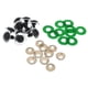 thumbnail image 1 of Juguete de seguridad de plástico de 10pcs ojos + no tejidos con purpurina + arandela de 18 mm verde, 1 of 5