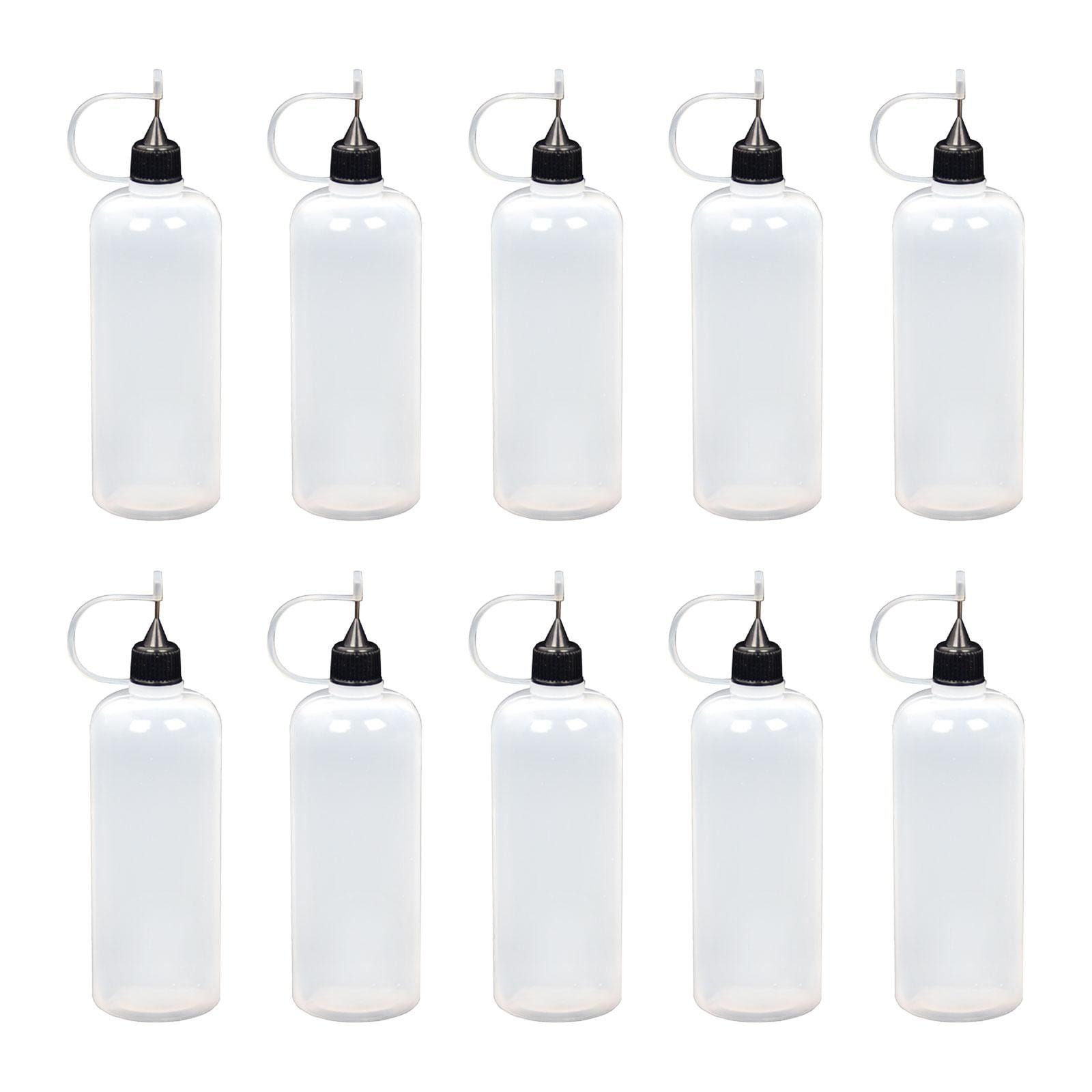Magideal - 10x Botellas Con Punta De Precisión Pequeñas Botellas De Pegamento Duraderas Y Fáciles De Llenar Botellas Cuentagotas De Líquido Para Quilling Pintura 120ml