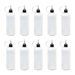 Magideal - 10X Botellas Con Punta De Precisión Pequeñas Botellas De Pegamento Duraderas Y Fáciles De Llenar Botellas Cuentagotas De Líquido Para Quilling Pintura 120Ml