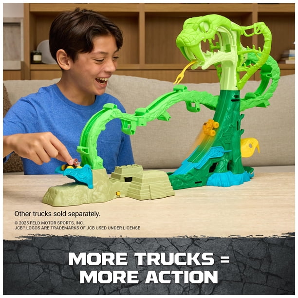 Playset Monster Jam Mini Jams Escape Loca de la Cobra con Camiones