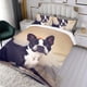 thumbnail image 3 of Boston Terrier Conjunto de sábanas temático, trío de piezas, cómodo y amigable con la piel, diseño único, regalo de decoración para el hogar para familiares, amigos y fans,173cm *218cm, 3 of 6