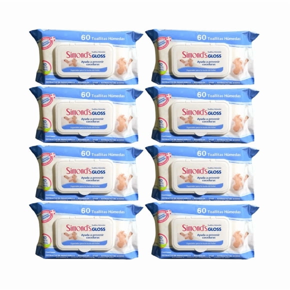 Pack 8 Toallitas Húmedas Simonds Gloss 60 Unidades