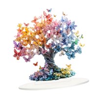 Bothyi - Colección 2D De Adorno De Árbol De La Suerte De Mariposa Para Estante De Gabinete Del Día De San Valentín