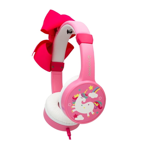 Audífonos Cool Kid Moño y Unicornio Rosado