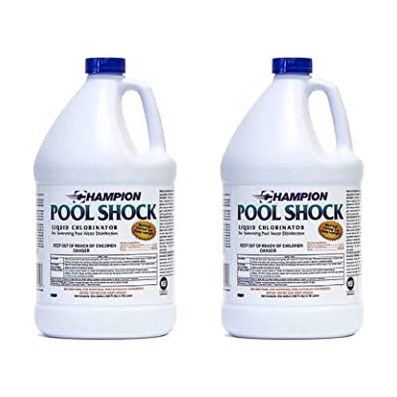 Pool Shock Liquid Chlorine Champion, listo para usar, 3.78 litros