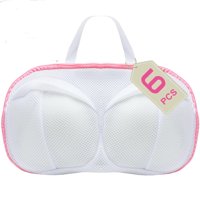 Xusx111 - Bolsas De Lavado De Sujetador Para La Lavandería - 6 Pcs, Bolsa De Ropa Interior Brassiere Bolsas De Lavado Con Cremallera Para Las Mujeres Lavandería Almacenamiento (Engrosar-Rosa 6 Paquete