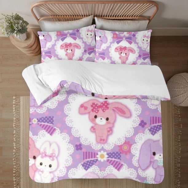 Bonbonribbon 3-Piece Bedding Set For Kids Boys Girls Adult Cartoon Warm Cute Fashion Holiday Present Gift Bed Sheets