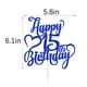 thumbnail image 2 of Decoración para tartas AROKIPPRY con purpurina azul oscuro, feliz 15 cumpleaños, 2 of 8