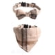 thumbnail image 1 of Collar a cuadros con lazo para perro, el mejor regalo para perros machos pequeños, medianos y grandes, beige y marrón., 1 of 5
