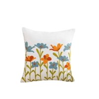 Homestore - Cojín Bordado 45X45 Cm Naranja Celeste