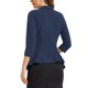 thumbnail image 3 of INSPIRE CHIC Chaqueta Blazer Clásica Abierta para Mujer con Cuello Drapeado y Mangas 3/4 Chaqueta con Volantes Exterior M Azul Marino, 3 of 5