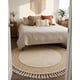 thumbnail image 4 of Alfombra Redonda Estilo Boho Chic con Flecos Textura sisal 80cm, 4 of 8