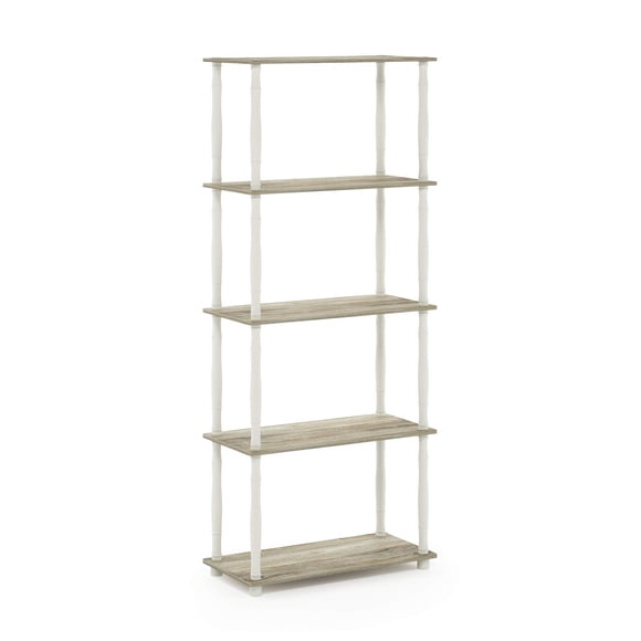 Estante Furinno Turn-N-Tube de 5 niveles multiusos Sonoma Oak/Blanco