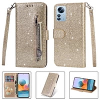 Funda Para Foxdock Elegante Funda Xiaomi 12T Pro/Xiaomi 12T Glitter Con Cremallera-Ideal Para El Uso Diario