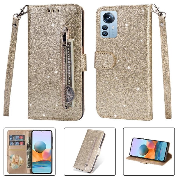 Funda para FOXDOCK Elegante funda Xiaomi 12T Pro/Xiaomi 12T Glitter con cremallera-Ideal para el uso diario