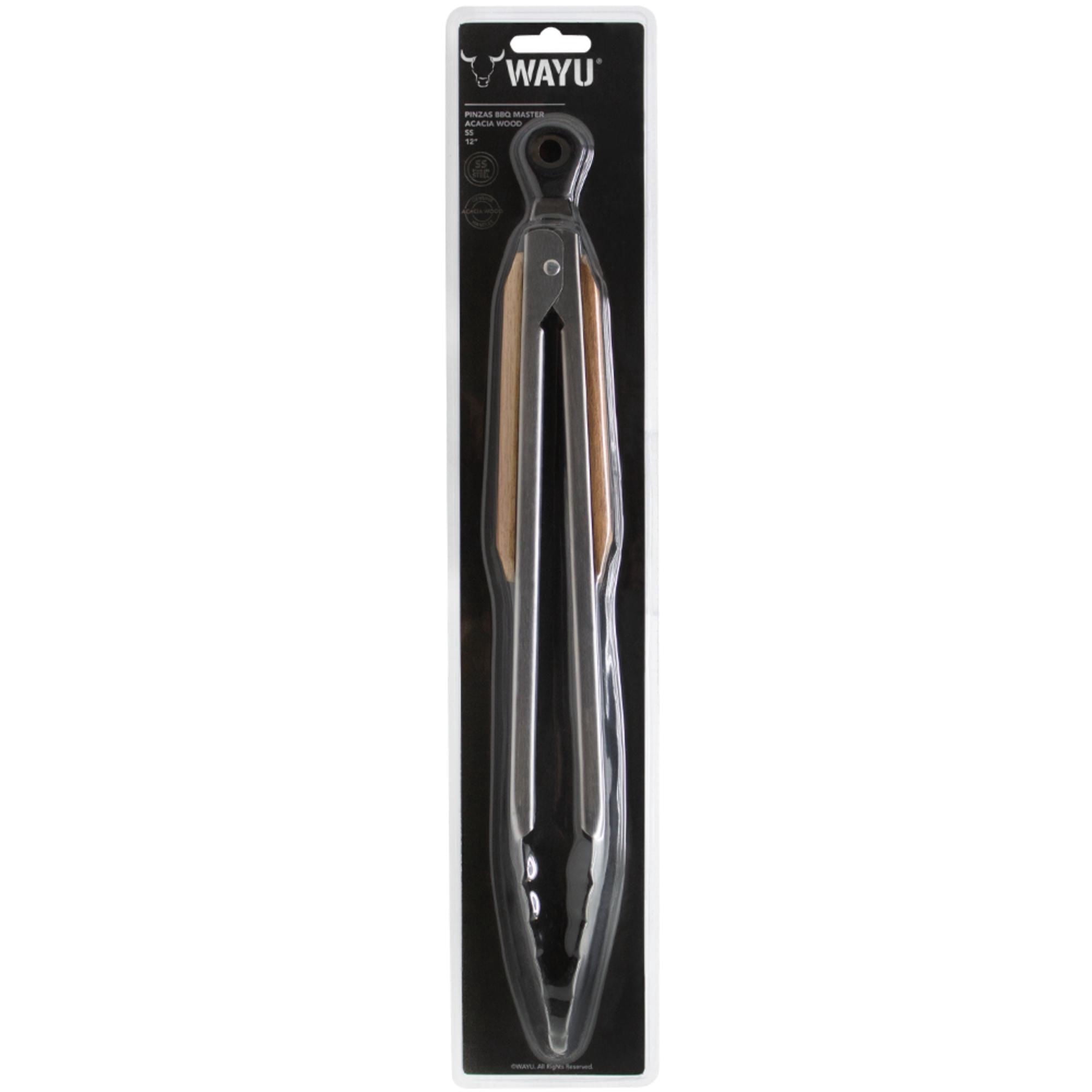Pinza Bbq Master 1 Pieza Acero Inoxidable - Madera Plateado