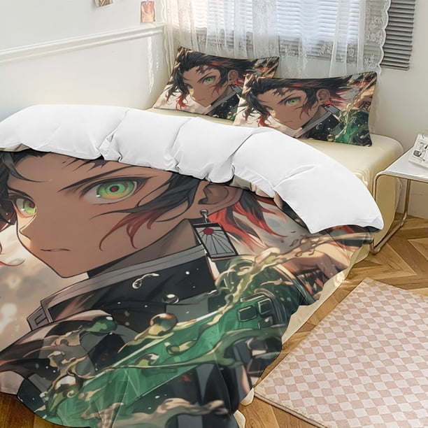 Demon SlayerCartoon Collection 3-Piece Comforter Set, Personalized Bedding Decor for Kids And Teens Bed Sheets