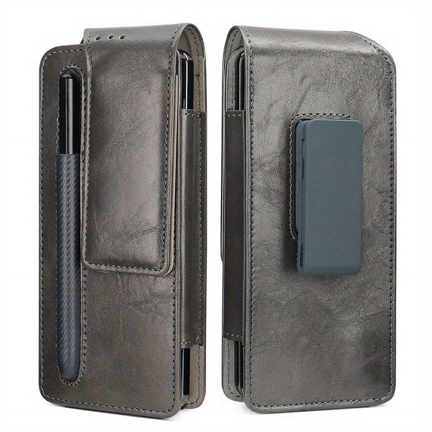 Stylish Leather Phone Belt Bag For Samsung Galaxy Z Fold4 & Fold3 - Keep Your Phone & Pen Secure!