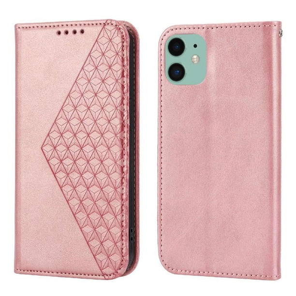 Funda Flip FOXDOCK para iPhone 11 Pro Max , Estilo Billetera con Diseño Rombo, Correa de Mano y Soporte, Uso Diario