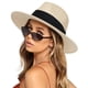 thumbnail image 1 of Sombrero de Panamá de paja FURTALK para mujer y hombre, verano, playa, 1 of 7