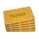 thumbnail image 1 of Placas de póker MRC POKER $1.000, paquete de 5, color amarillo, 1 of 1