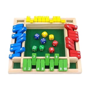 Magideal - Cierra La Caja, Juego De Rompecabezas De Dados, Accesorios Para Cumpleaños, Madera Con 8 Dados, Mesa Para Beber, Juego De Dados Estable Interesante Y