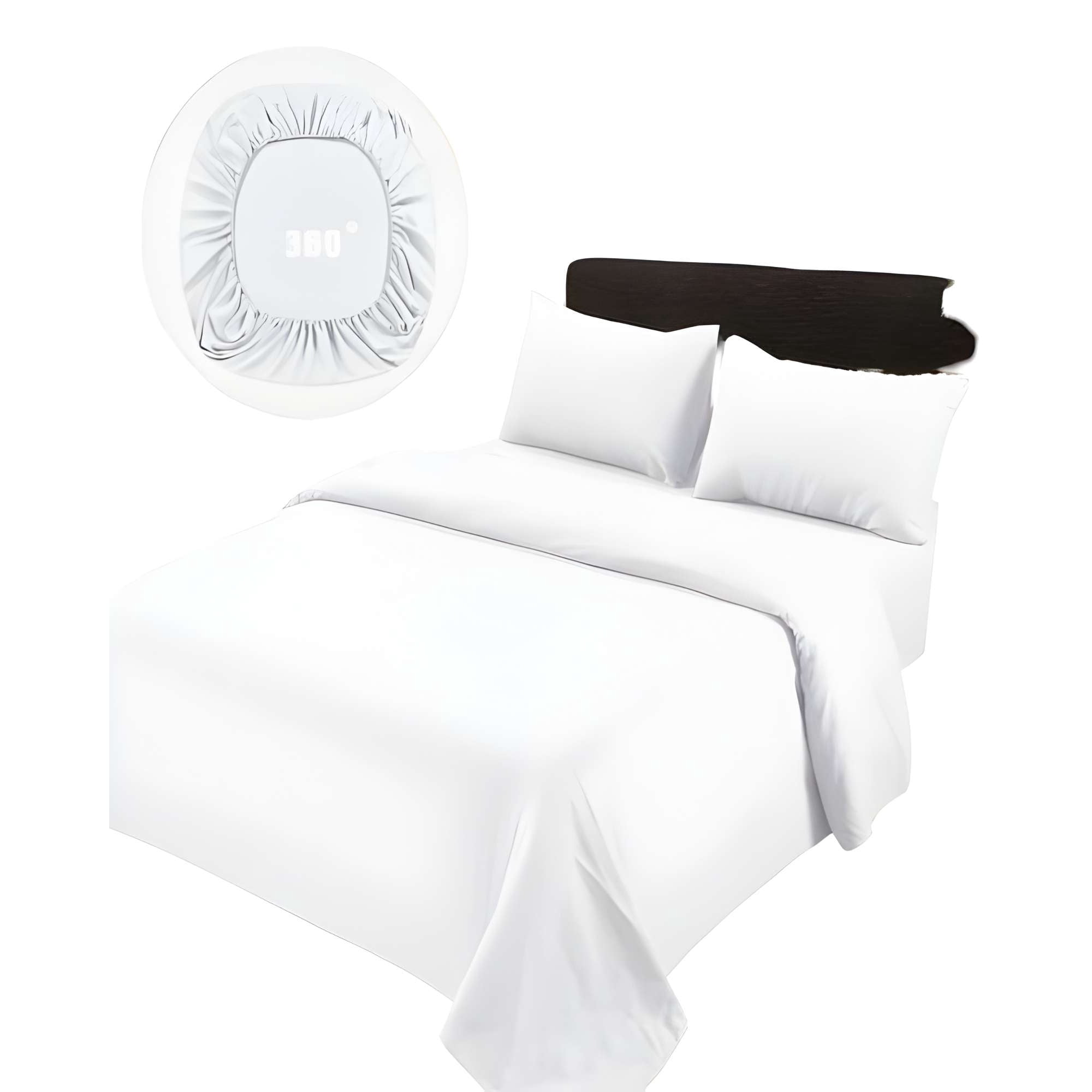 Genérico - Juego De Sabanas De 500 Hilos King Color Blanco