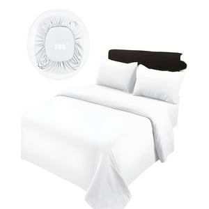 Genérico - Juego De Sabanas De 500 Hilos 2 Plazas Color Blanco