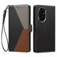 thumbnail image 3 of Cartera de PU Tricolor para Honor 200 con Ranuras y Soporte, Negro, 3 of 6