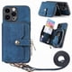 thumbnail image 1 of Funda Tipo Cartera con Correa Cruzada para iPhone 14 Pro Max Protección Contra Golpes Azul, 1 of 5