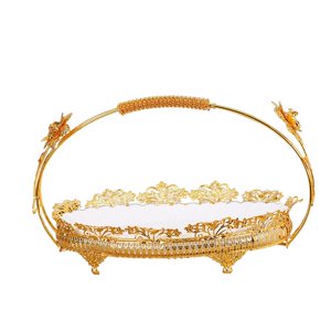 Magideal - Cesta De Hierro Para Frutas, Plato Para Dulces Con Asa, Bandeja Para Servir, Estilo Europeo Para El Hogar, Cocina, Bodas, Restaurante, Cumpleaños