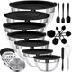 thumbnail image 1 of Juego de 21 piezas de boles de mezcla Boskermeal, negro, 0.7‑4.5 QT, 1 of 7