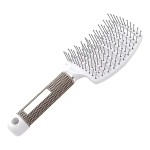 Linastore - Cepillo De Cabello Curvo Desenredante Peluqueria Antiencresp Blanco