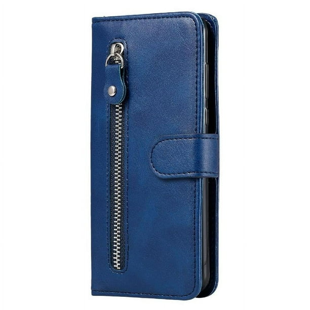 Funda con Cremallera para iPhone 13 PRO MAX, Carcasa Cartera de Cuero PU con Soporte y Tarjetero
