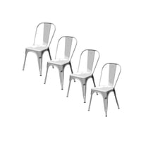 Decoexpress - Pack 4 Sillas Metálicos Tolix Plateado