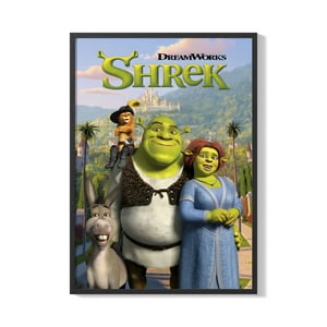 Creango - Cuadro Poster Enmarcado Shrek Decorativo
