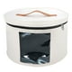 thumbnail image 1 of Caja Para Sombreros, Caja Organizadora Redonda De Fieltro Portátil Para Armario, Ropa, Almacenamiento De Juguetes, Color Blanco, 33x26cm, 1 of 2