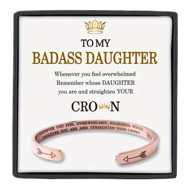 Badass Daughter Stainless Steel Bracelet - Gift Box Included - Perfect Birthday or Christmas Gift