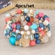 thumbnail image 1 of Heart Charm Beads Layered Bracelet Set Pompomia Bracelet Charm Vintage Jewelry Valentine's Day Gift, 1 of 5