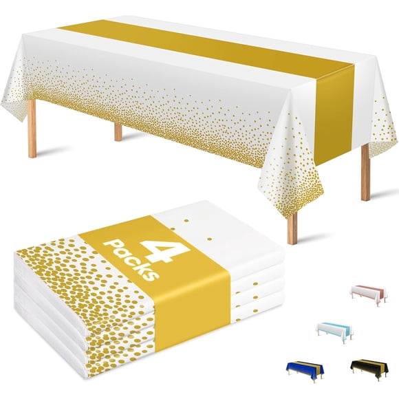Mantel OHOME 4 Unidades Blanco Dorado 137 x 274 cm PEVA