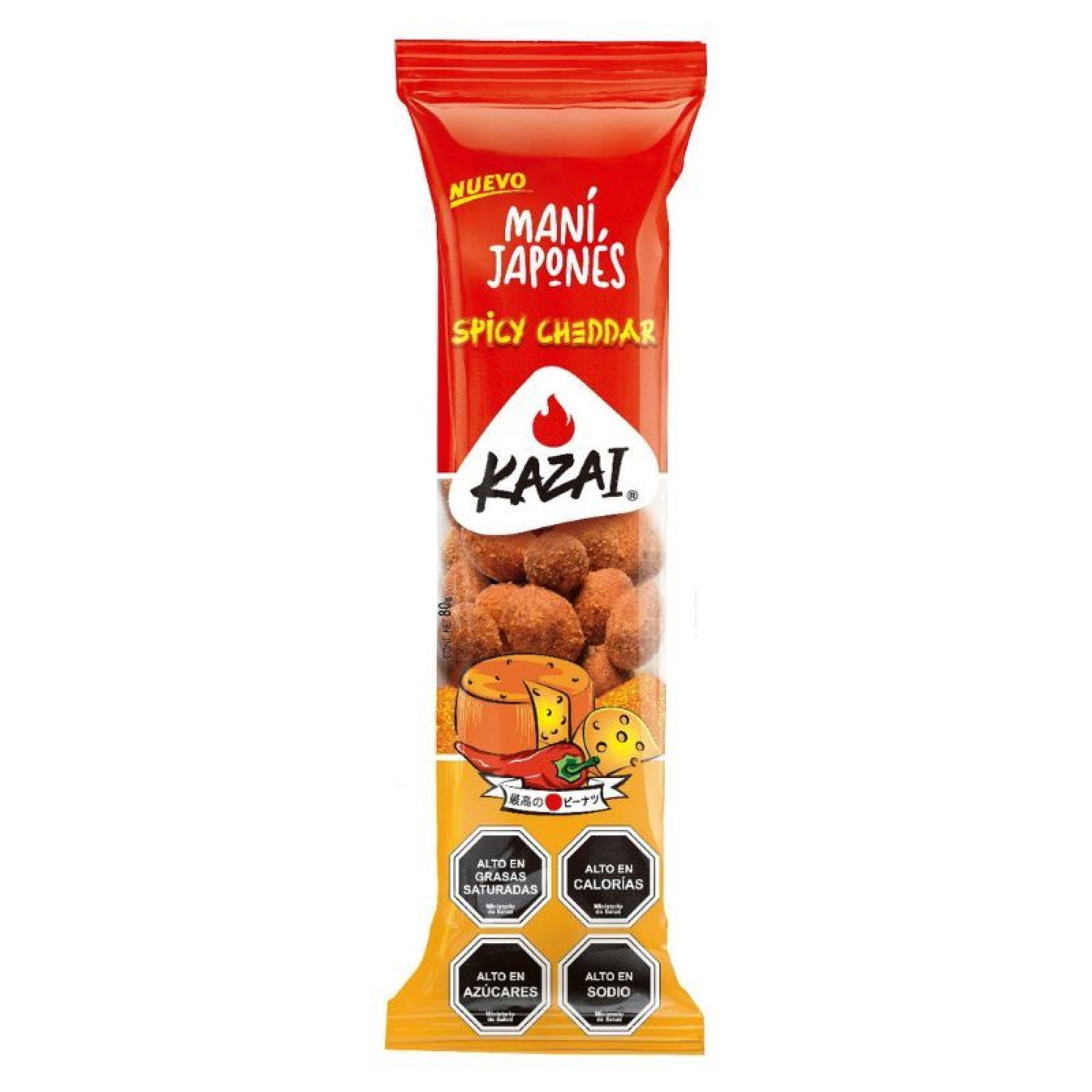 Maní Japonés Kazai Spicy Cheddar 80 g De La Rosa